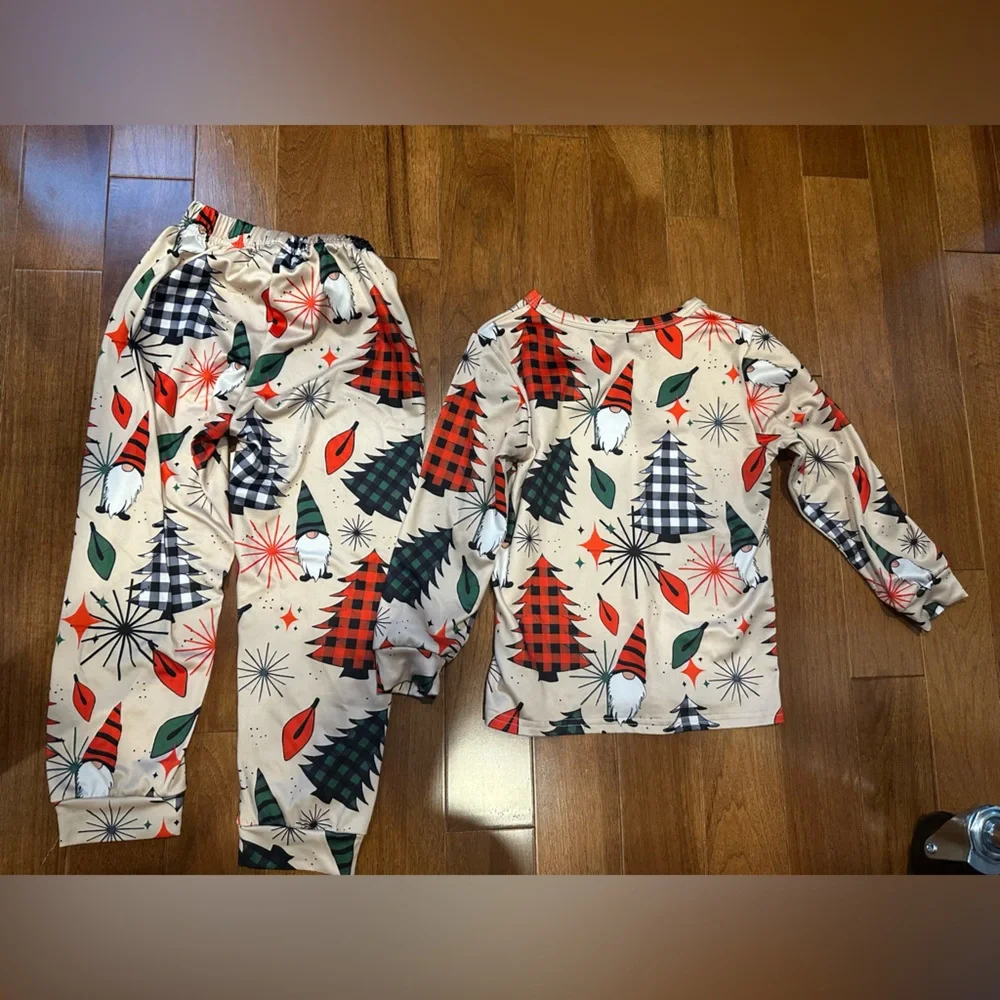 Holiday Tree Print Kids Pajama Set